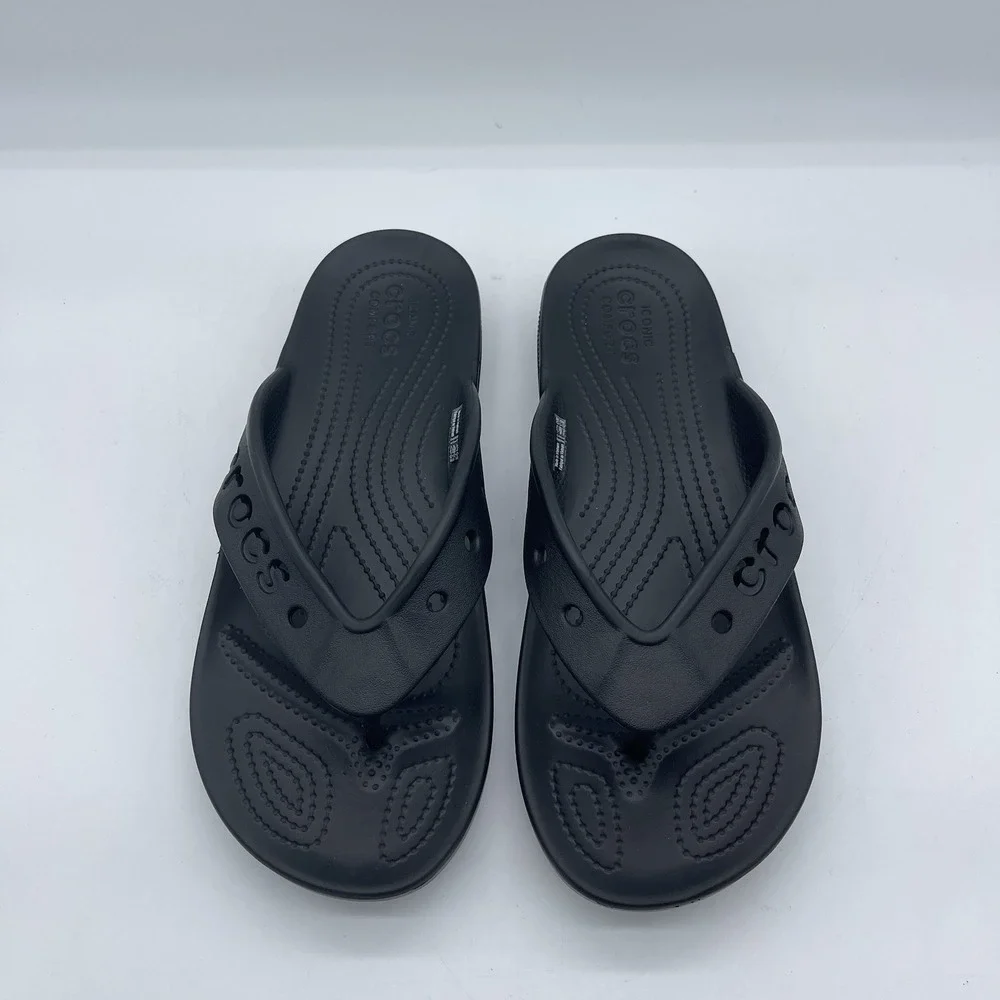 Crocs Baya II Flip Men's Size 10 Flip Flop Sandals 208192 Black Slip On Shoes